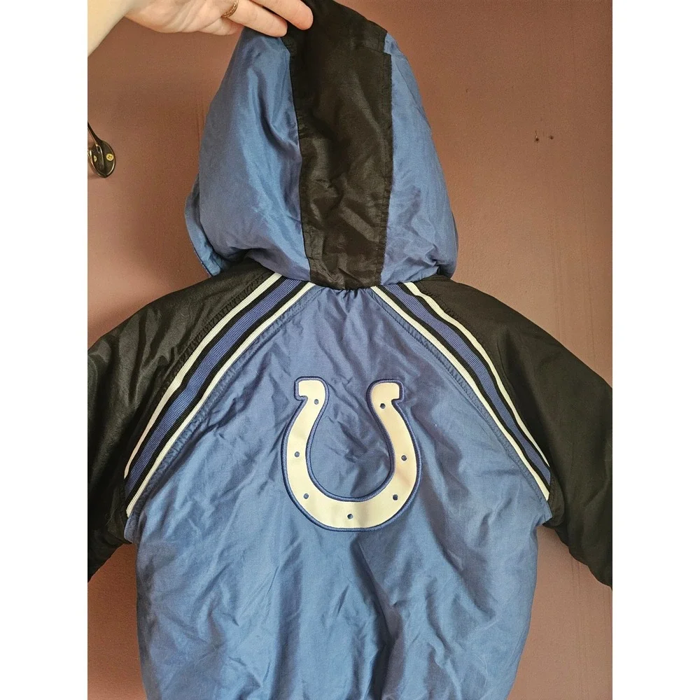 Y2k Reebok Indianapolis‎ Colts NFL Kids Puffer Jacket Blue Black Size Medium 5/6
